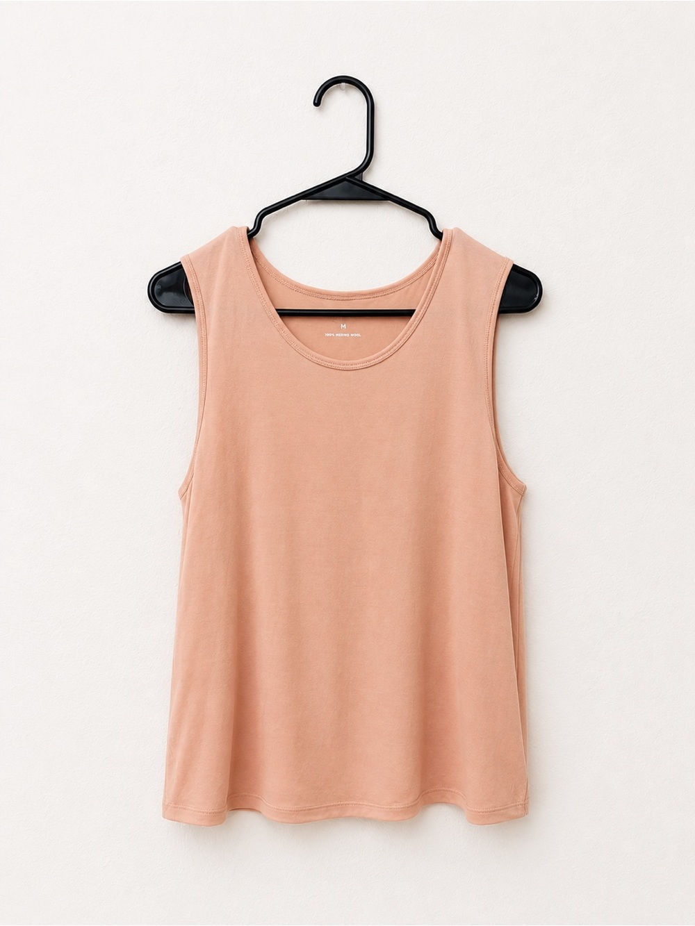 Unbound Merino 100% Merino Wool Scoop Neck Tank Top M Blush Pink